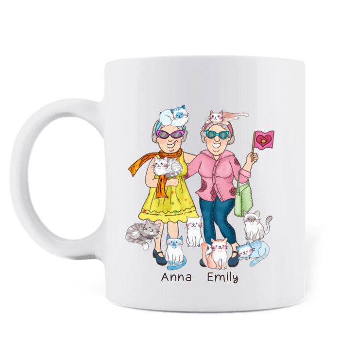 Personalized Let's Be Crazy Cat Ladies Together Coffee Mug - Gift Idea For Best Friends