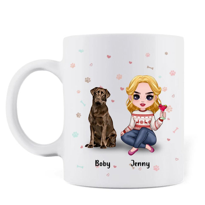 Personalized Dog Mom Front Coffee Mug - Up to 5 Dogs - Gift Idea For Dog Lover - Rockin' The Dog Mom Life