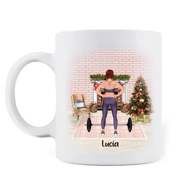 Personalized Workout Mug - Up to 2 Pets - Best Gift For Friend/Pet Lover - Merry Fitmas
