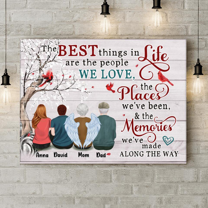 Personalized Memorial Family Canvas - Up to 4 People - Memorial Gift Idea For Family - The Best Things In Life