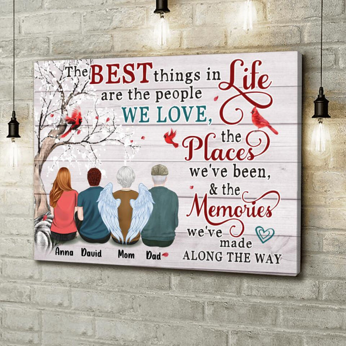 Personalized Memorial Family Canvas - Up to 4 People - Memorial Gift Idea For Family - The Best Things In Life
