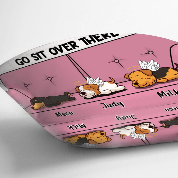 Custom Personalized Pet Pillow Cover - Gift Idea For Dog Lover/ Cat Lover with up to 3 Pets - This Is Our Couch Go Sit Over There
