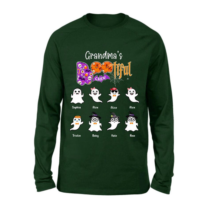 Personalized Grandma T-shirt - Gift For Grandmother With Up to 8 Kids - Grandma's Bootiful Crew