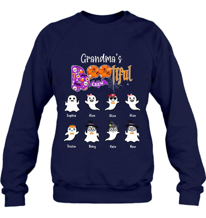 Personalized Grandma T-shirt - Gift For Grandmother With Up to 8 Kids - Grandma's Bootiful Crew