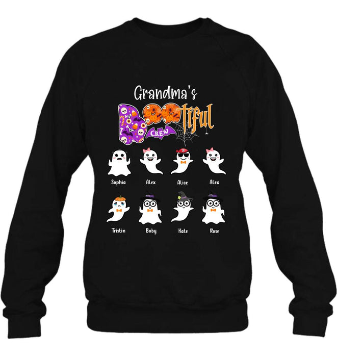 Personalized Grandma T-shirt - Gift For Grandmother With Up to 8 Kids - Grandma's Bootiful Crew