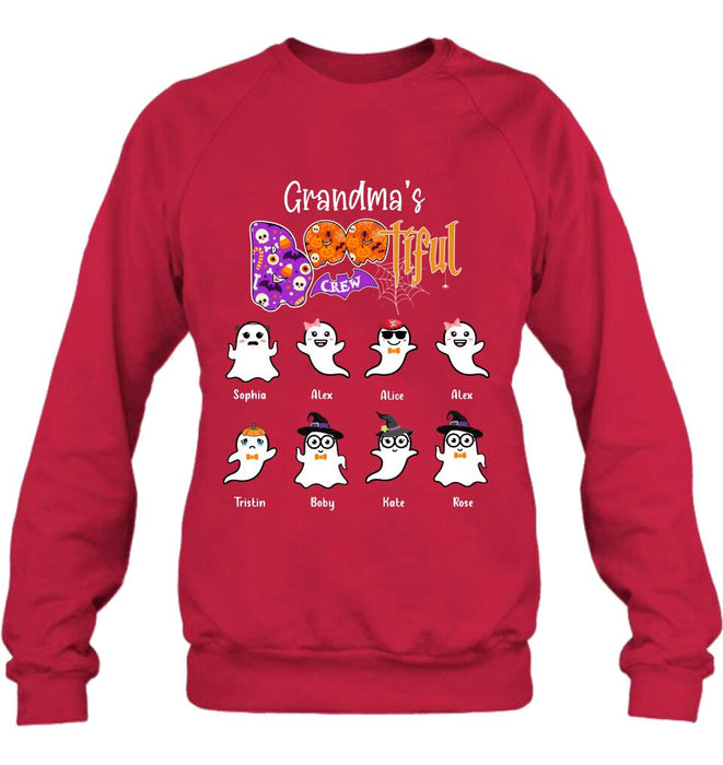 Personalized Grandma T-shirt - Gift For Grandmother With Up to 8 Kids - Grandma's Bootiful Crew