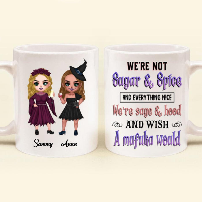 Personalized Besties Witches Mug - Halloween Gift For Friends - We're Not Sugar & Spice
