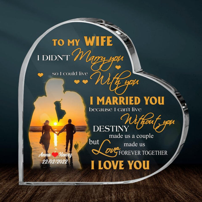 Personalized To My Wife Acrylic Plaque - Gift Idea For Wife From Husband - Destiny Made Us A Couple But Love Made Us Forever Together