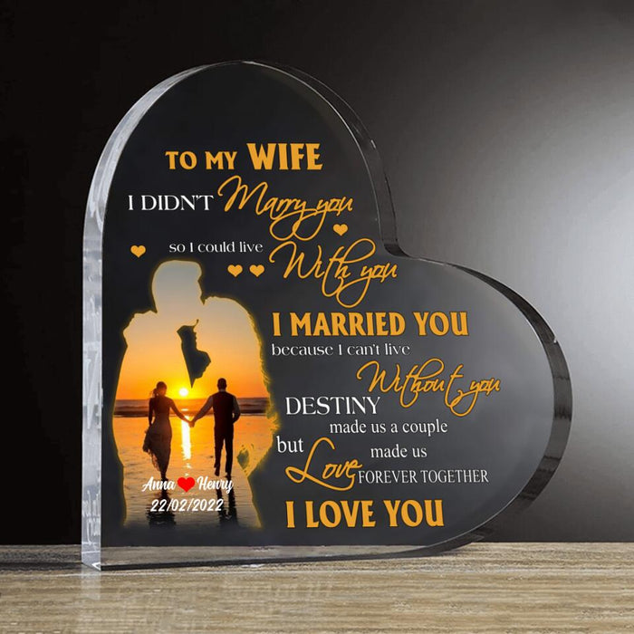 Personalized To My Wife Acrylic Plaque - Gift Idea For Wife From Husband - Destiny Made Us A Couple But Love Made Us Forever Together