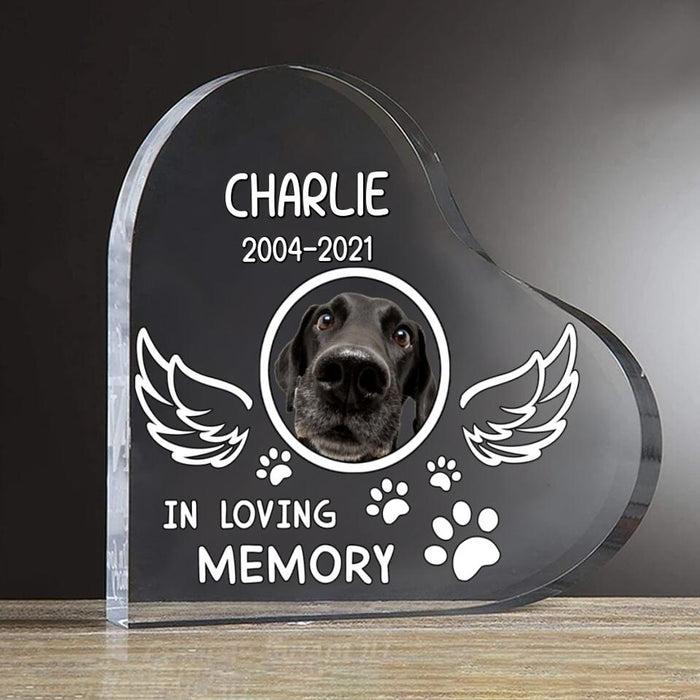 Personalized Photo Pet Memorial Acrylic Plaque - Memorial Gift Idea For Pet Lover - In Loving Memory