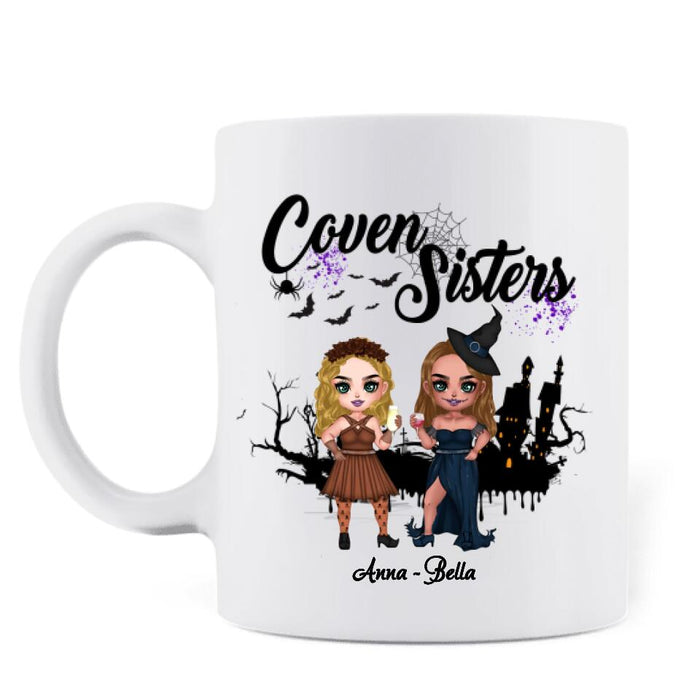 Personalized Besties Coffee Mug - Gift Idea For Halloween/Besties with up to 3 Girls - I Hope We're Besties Until We Die