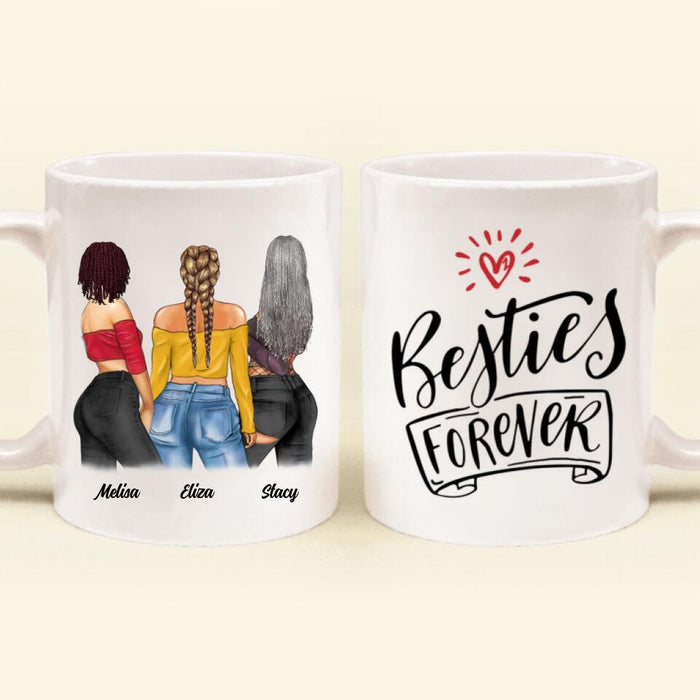 Personalized Best Friends Gifts Coffee Mug - 3 Besties - Besties Forever - QLUG58