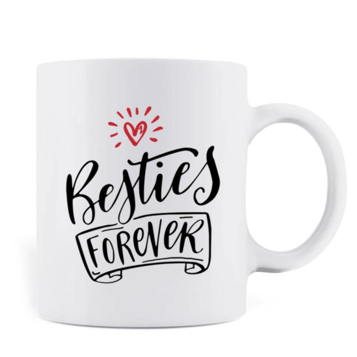 Personalized Best Friends Gifts Coffee Mug - 3 Besties - Besties Forever - QLUG58