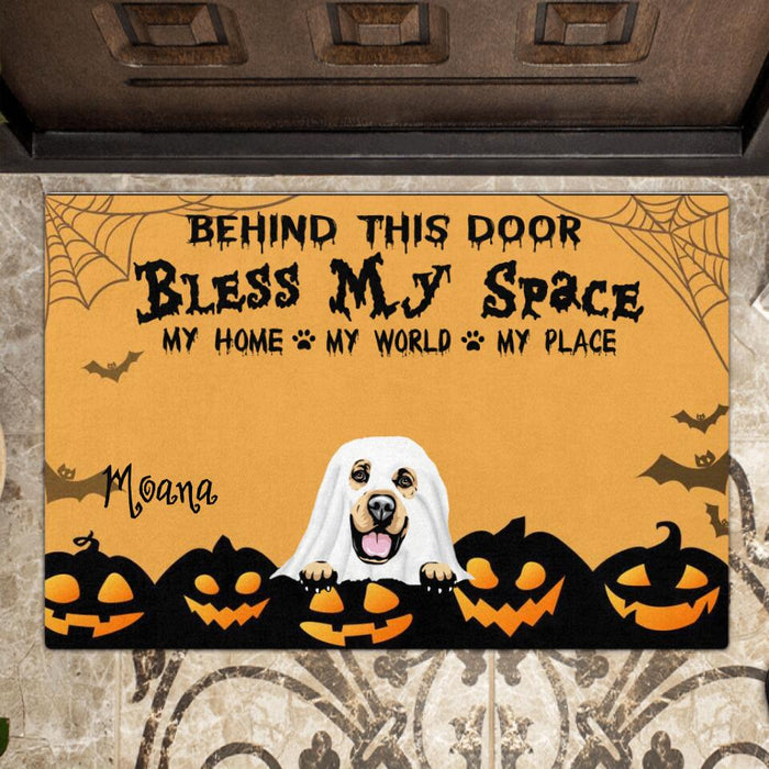 Personalized Dog Halloween Doormat - Up to 5 Dogs - Best Gift For Dog Lovers - Bless My Space