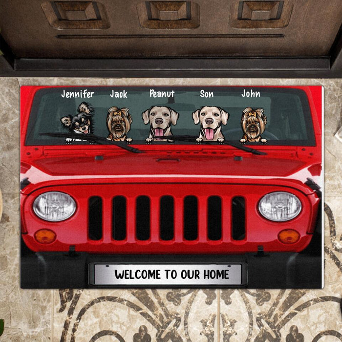 Personalized Dog & Off-road Doormat - Up to 5 Dogs - Best Gift For Dog Lovers