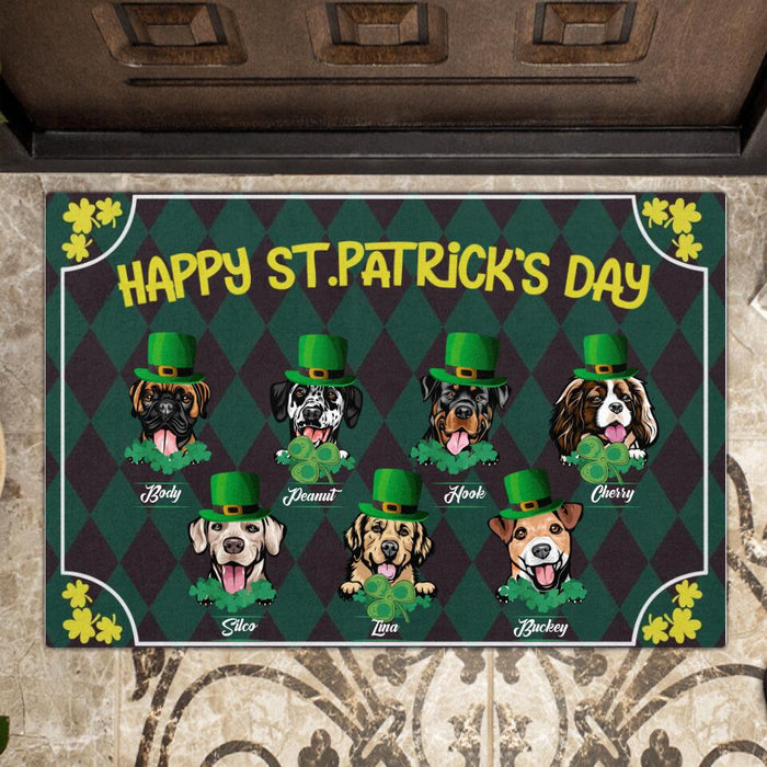 Personalized Dog Doormat - Gift For Dog Lovers - Happy Patrick's Day