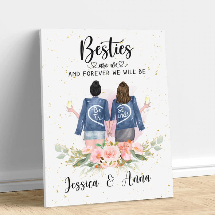 Personalized Bestie Vertical Canvas - Gift For Best Friends - Best Friends Are The Sisters