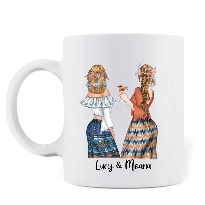 Personalized Bohemian Friends Coffee Mug - Gift For Best Friends - We Don't Make Friends We Recognize Them
