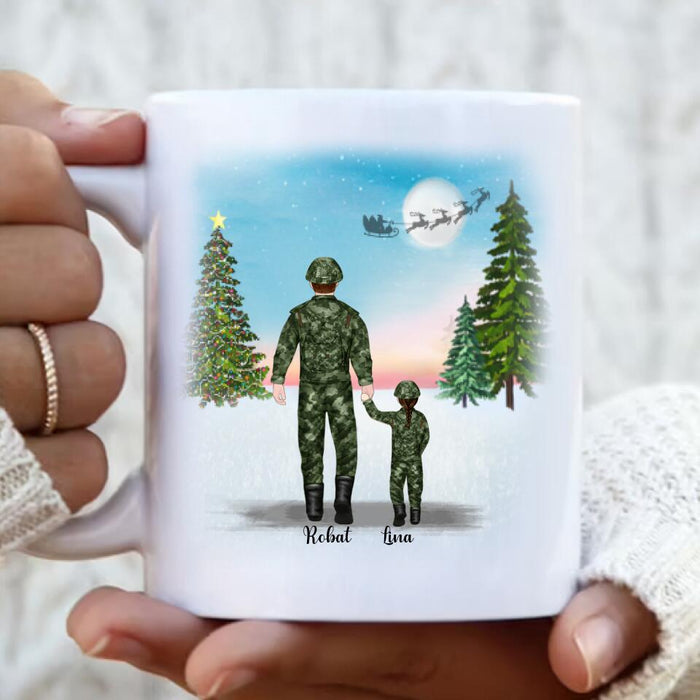 Personalized Father and Kids Coffee Mug - Father With Up to 2 Kids - Christmas Gift For Father