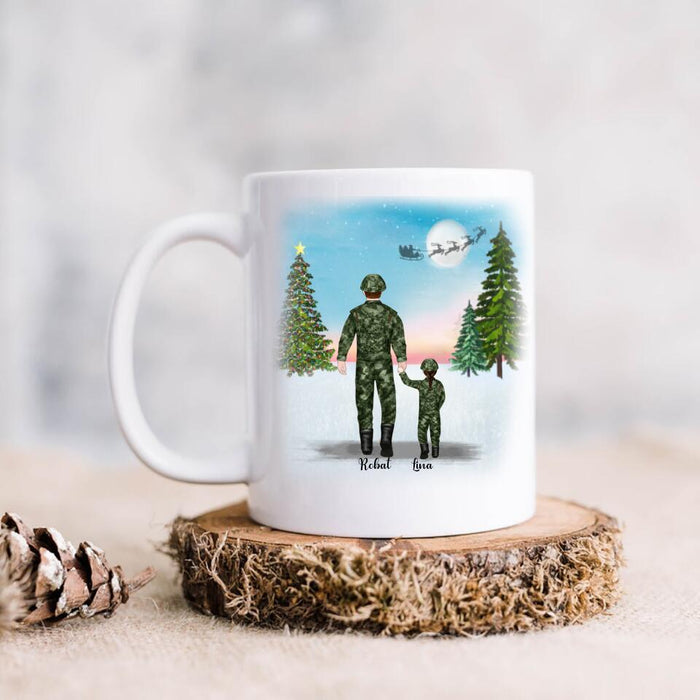Personalized Father and Kids Coffee Mug - Father With Up to 2 Kids - Christmas Gift For Father