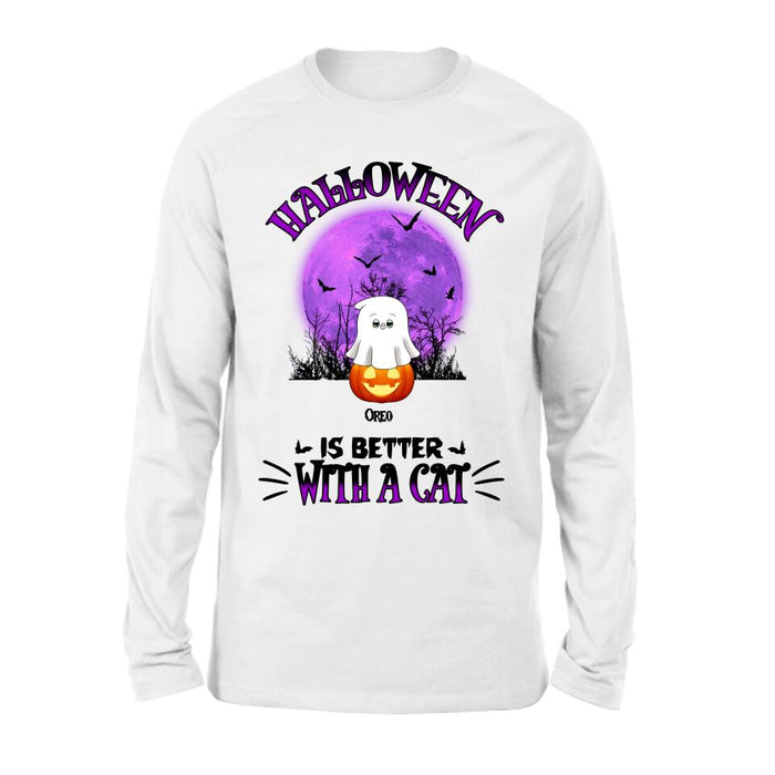 Personalized Halloween Cats Shirt/Hoodie - Gift Idea For Halloween/Cat Lovers - Up to 6 Cats - Purranormal Cativity