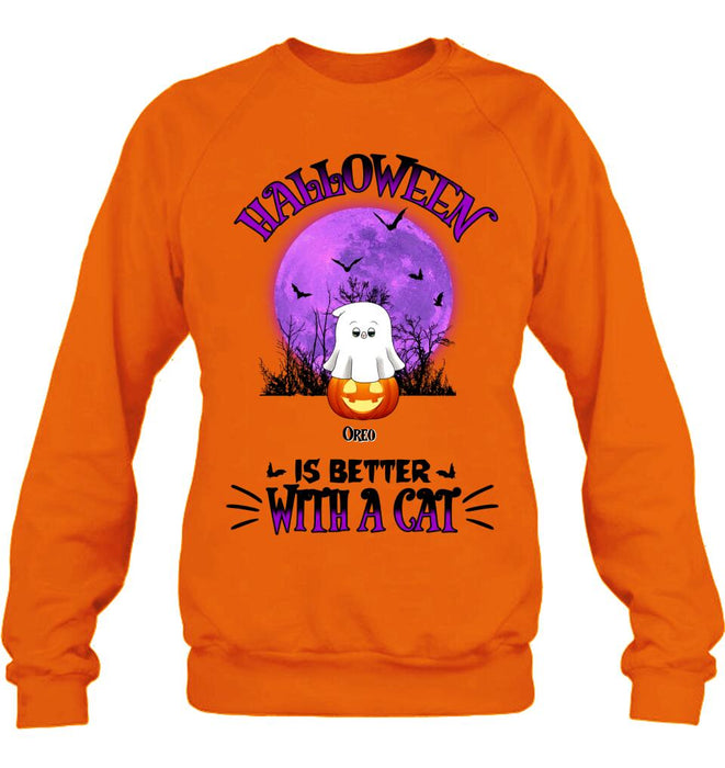 Personalized Halloween Cats Shirt/Hoodie - Gift Idea For Halloween/Cat Lovers - Up to 6 Cats - Purranormal Cativity
