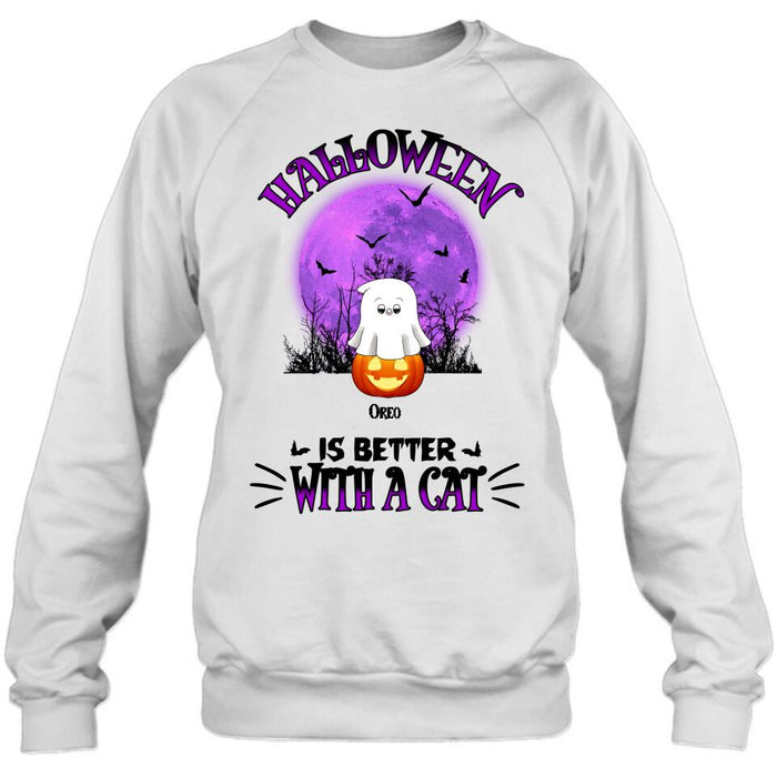 Personalized Halloween Cats Shirt/Hoodie - Gift Idea For Halloween/Cat Lovers - Up to 6 Cats - Purranormal Cativity