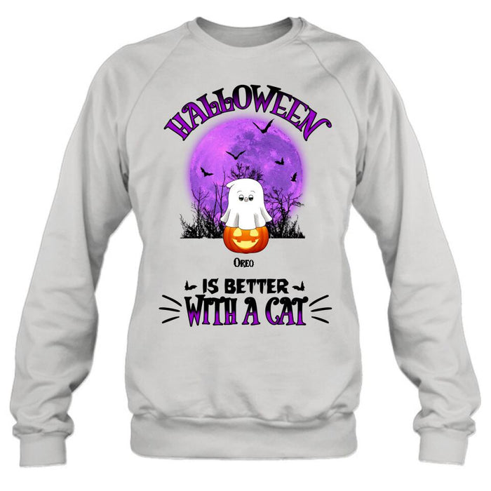 Personalized Halloween Cats Shirt/Hoodie - Gift Idea For Halloween/Cat Lovers - Up to 6 Cats - Purranormal Cativity