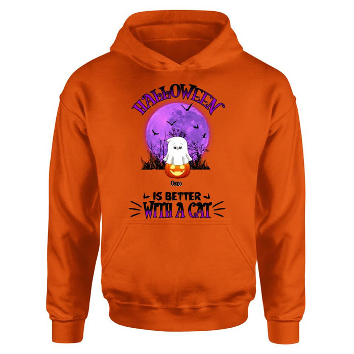Personalized Halloween Cats Shirt/Hoodie - Gift Idea For Halloween/Cat Lovers - Up to 6 Cats - Purranormal Cativity