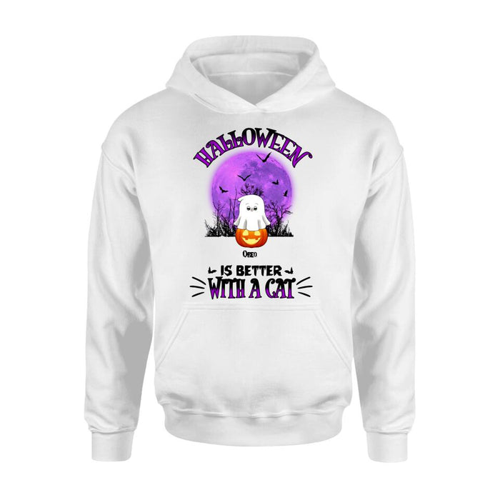 Personalized Halloween Cats Shirt/Hoodie - Gift Idea For Halloween/Cat Lovers - Up to 6 Cats - Purranormal Cativity