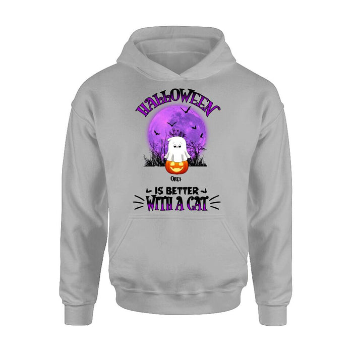 Personalized Halloween Cats Shirt/Hoodie - Gift Idea For Halloween/Cat Lovers - Up to 6 Cats - Purranormal Cativity