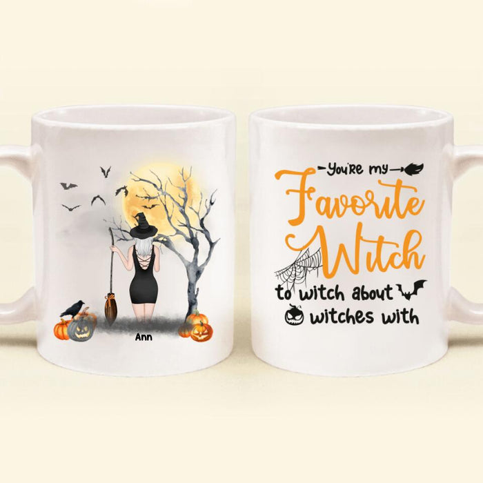 Personalized Witchy Friends Coffee Mug - Gift For Best Friends, Halloween With Up To 3 Witches - You're My Favorite Witch - Wiccan Decor/Pagan Decor
