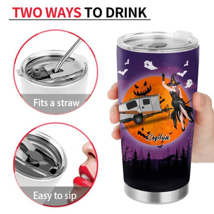Personalized Camping Witch Tumbler - Halloween Gift Idea For Camping Lovers - I Never Dreamed I'd Grow Up To Be A Super Sexy Camping Witch But Here I Am Killing It