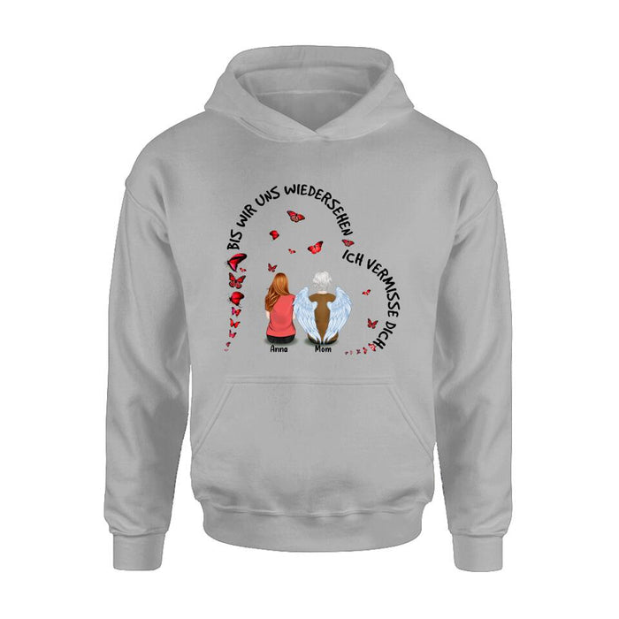 Personalized Memorial Family Shirt/Hoodie - Up to 4 People - Memorial Gift Idea For Family - Germany Quotes - Bis Wir Uns Wiedersehen