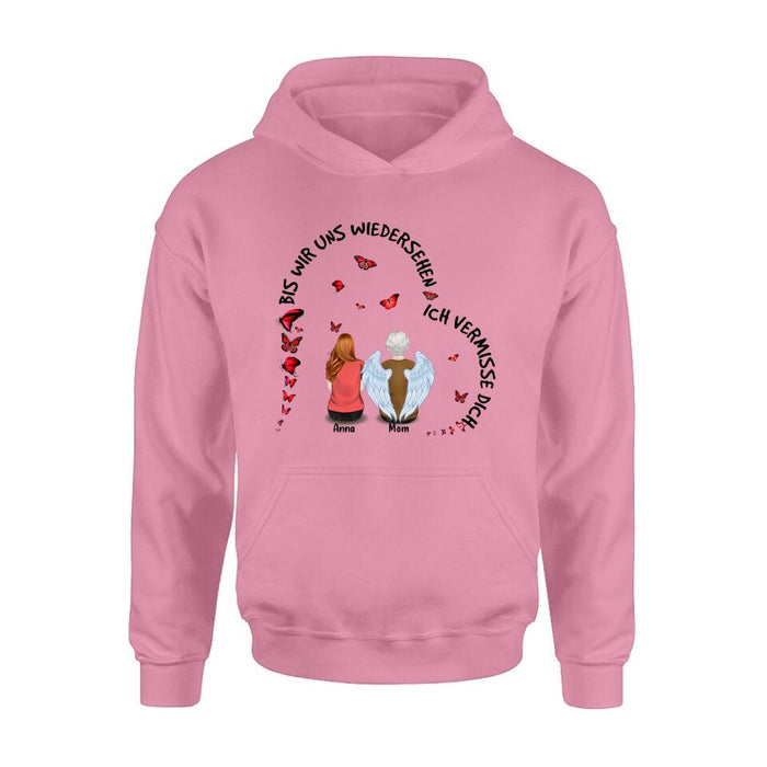 Personalized Memorial Family Shirt/Hoodie - Up to 4 People - Memorial Gift Idea For Family - Germany Quotes - Bis Wir Uns Wiedersehen
