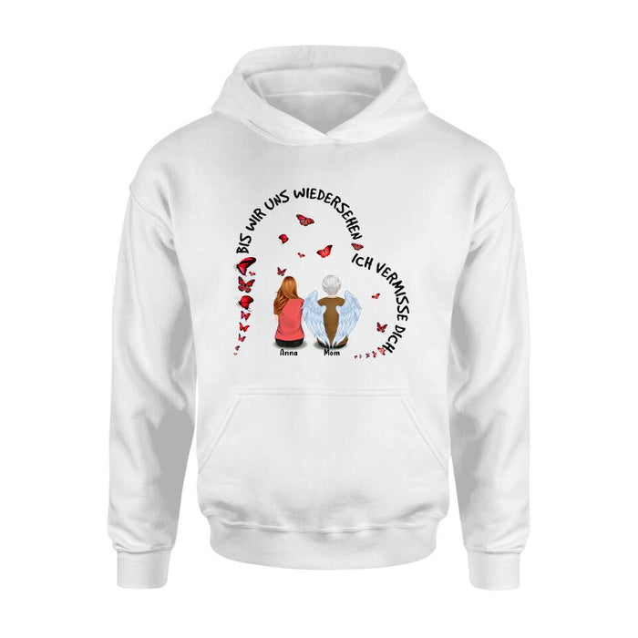 Personalized Memorial Family Shirt/Hoodie - Up to 4 People - Memorial Gift Idea For Family - Germany Quotes - Bis Wir Uns Wiedersehen