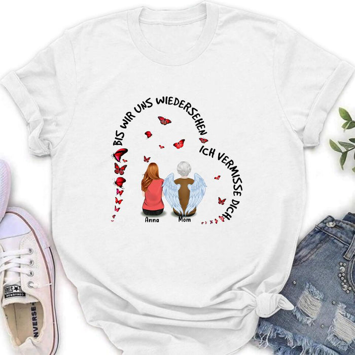 Personalized Memorial Family Shirt/Hoodie - Up to 4 People - Memorial Gift Idea For Family - Germany Quotes - Bis Wir Uns Wiedersehen