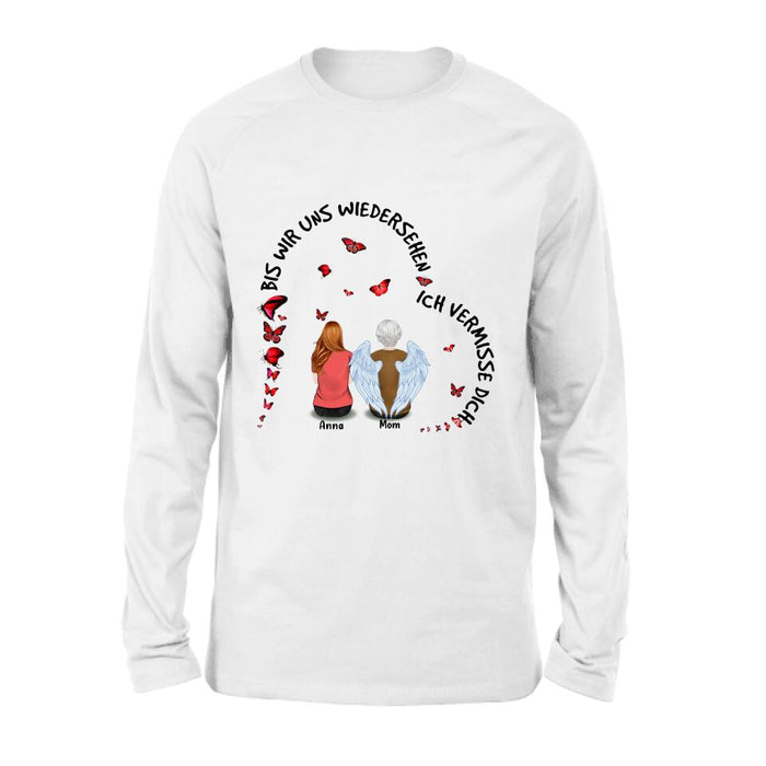Personalized Memorial Family Shirt/Hoodie - Up to 4 People - Memorial Gift Idea For Family - Germany Quotes - Bis Wir Uns Wiedersehen