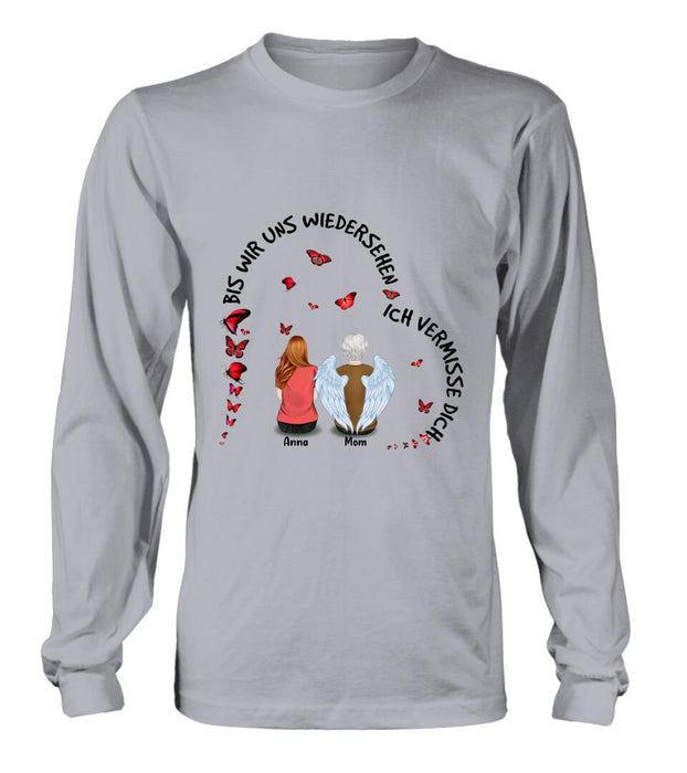 Personalized Memorial Family Shirt/Hoodie - Up to 4 People - Memorial Gift Idea For Family - Germany Quotes - Bis Wir Uns Wiedersehen