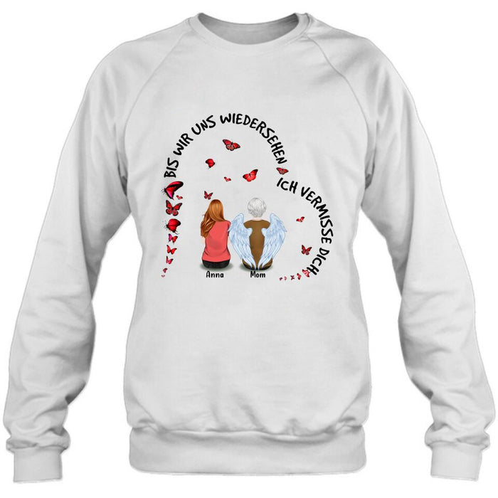 Personalized Memorial Family Shirt/Hoodie - Up to 4 People - Memorial Gift Idea For Family - Germany Quotes - Bis Wir Uns Wiedersehen