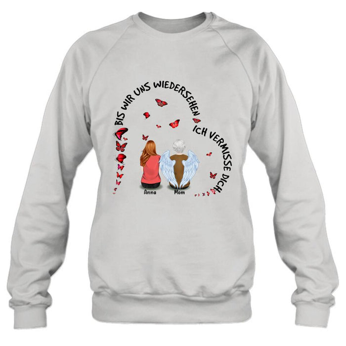 Personalized Memorial Family Shirt/Hoodie - Up to 4 People - Memorial Gift Idea For Family - Germany Quotes - Bis Wir Uns Wiedersehen