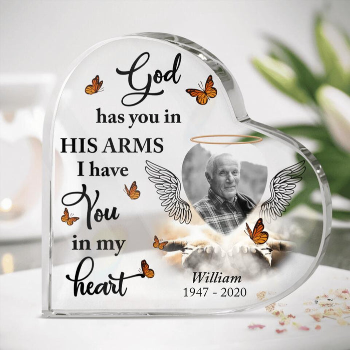 Personalized Memorial Photo Heart Plaque - Bereavement Gifts