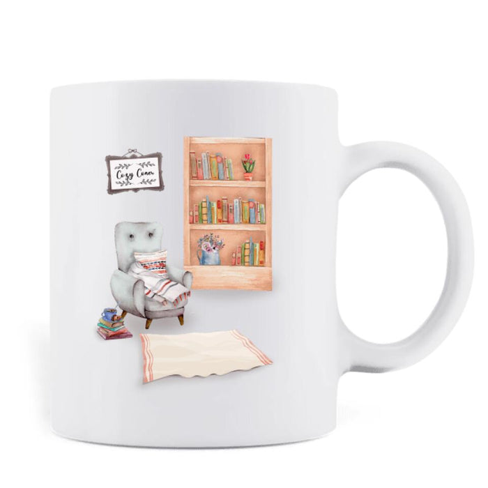 Personalized Reading Pet Mom Mug - Up to 5 Pets - Best Gift For Dog/Cat Lovers