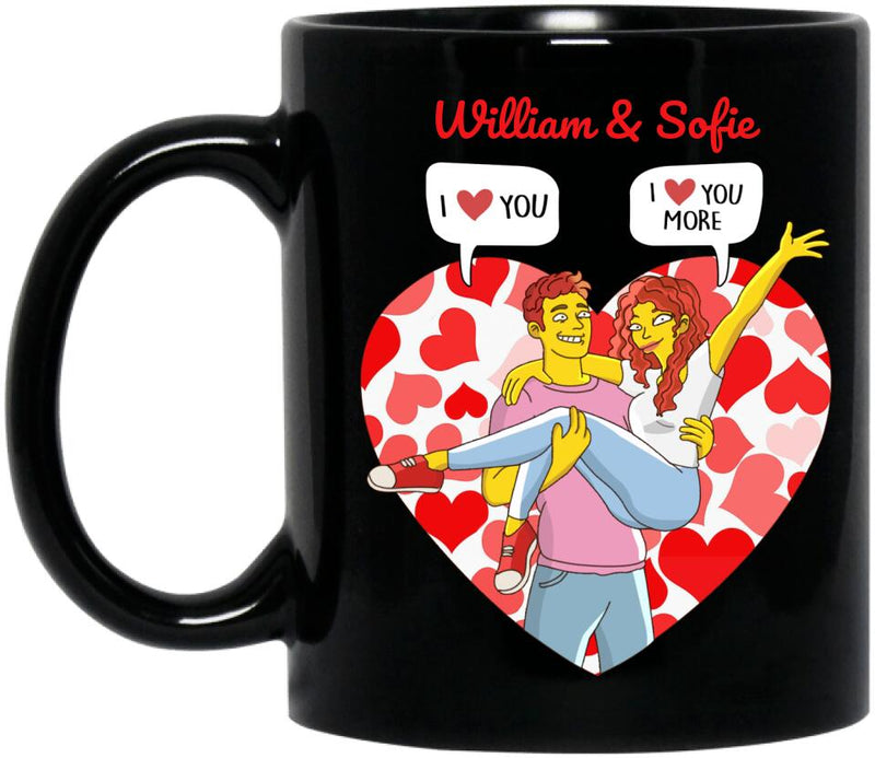 Personalized Couple Valentine Coffee Mug - Valentine's Day Gift For Couple - I Love You