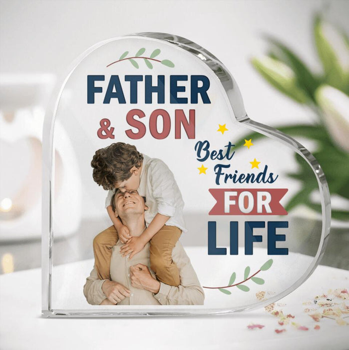 Personalized Father And Son Photo Acrylic Plaque - Gift Idea For Father's Day - Father & Son Best Friends For Life