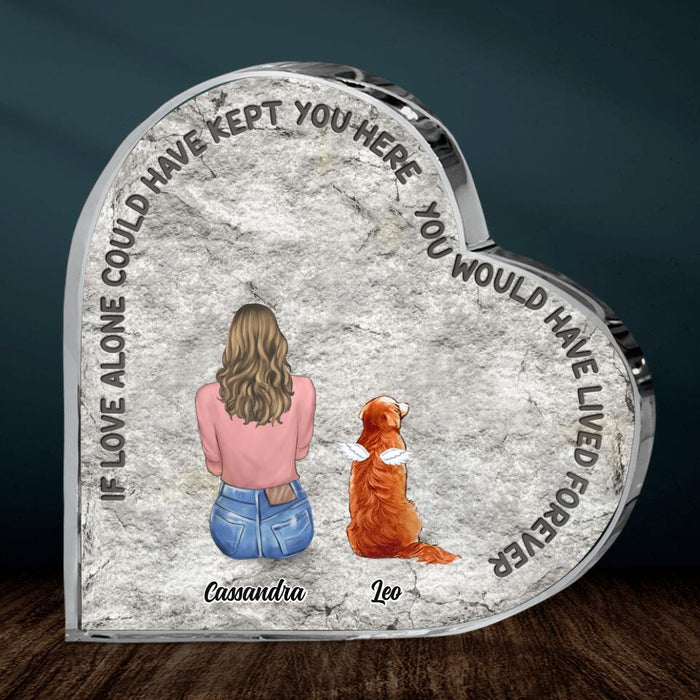 Personalized Pet Mom/Dad Acrylic Plaque - Gift Idea For Pet Lover with up to 5 Pets - If Love Alone Could Have Kept You Here, You Would Have Lived Forever