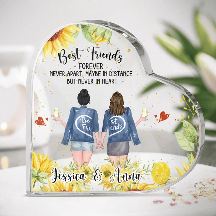 Personalized Friends Crystal Heart - Up to 4 Besties - Gift Idea For Best Friends - Best Friends Forever