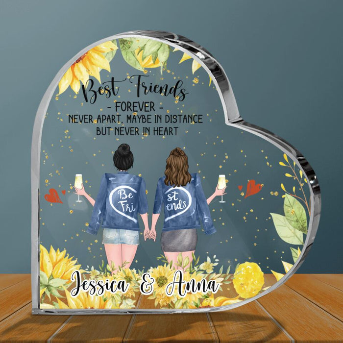Personalized Friends Crystal Heart - Up to 4 Besties - Gift Idea For Best Friends - Best Friends Forever