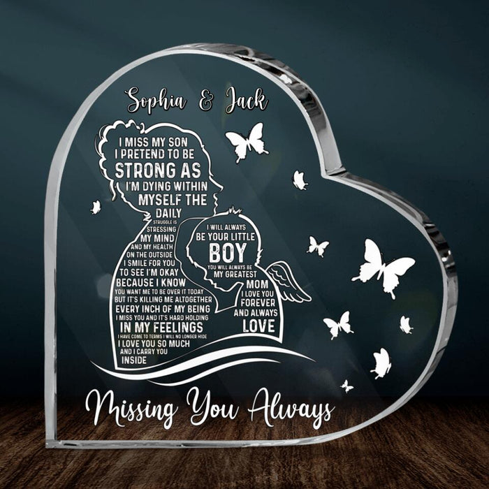 Personalized Mom And Son Acrylic Plaque - Memorial Gift For Mother's Day/Family - Missing You Always