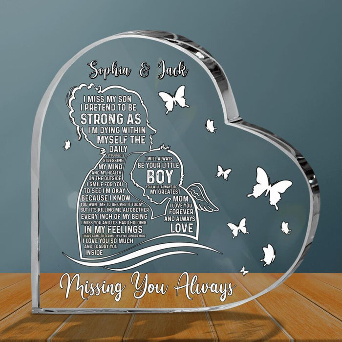 Personalized Mom And Son Acrylic Plaque - Memorial Gift For Mother's Day/Family - Missing You Always